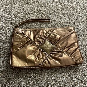 Rare Vintage Margolm Handbag Italian Leather Brilliant Gold and Bronze F…
